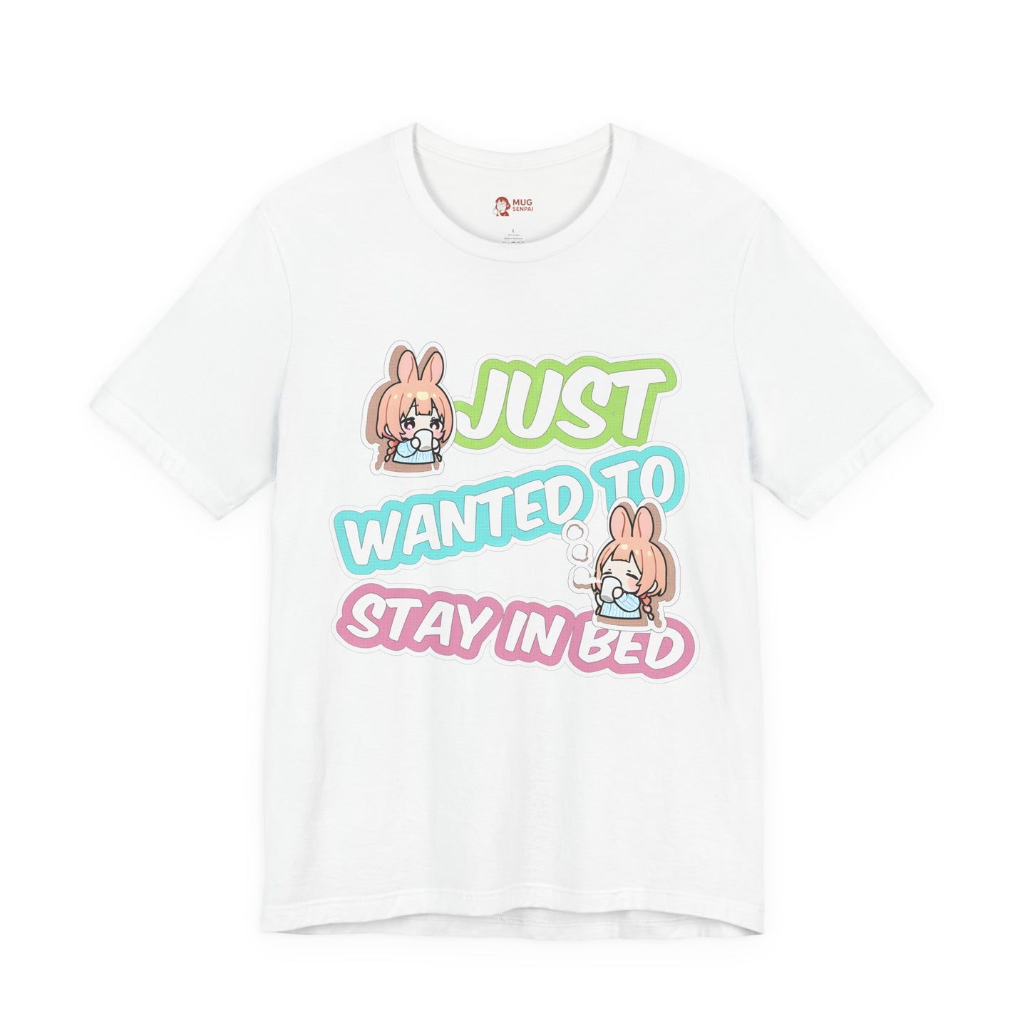 Anime Chibi T-Shirt – Cute Sleepy Girl Tee, Pastel Kawaii Top for Lazy Mornings and Cozy Soft Girl Aesthetic Fans