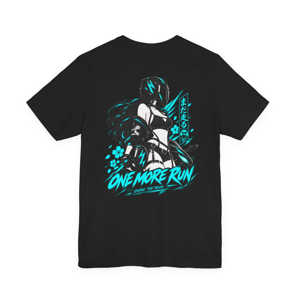 Motorcycle Girl Shirt – Neon Anime Biker Streetwear