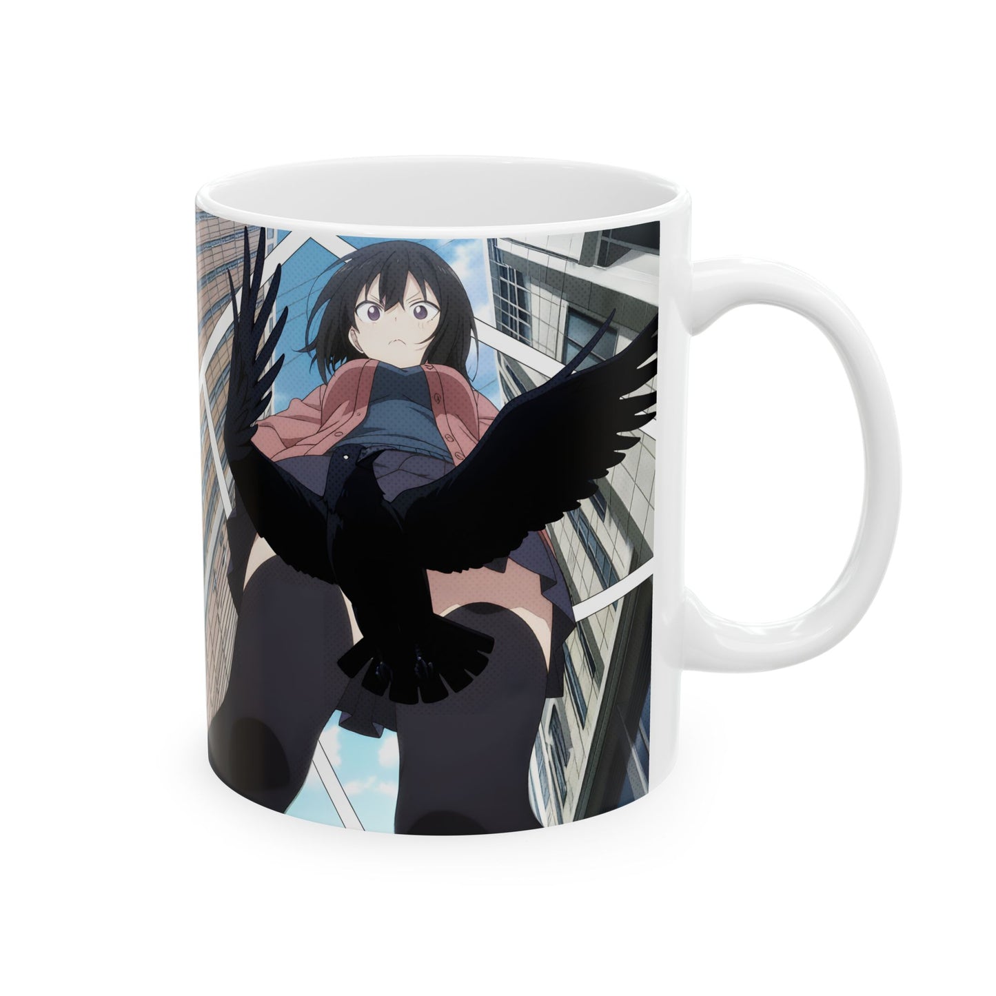Anime Funny Mug – Crow Block Parody Scene, Hilarious Low-Angle Comedy Moment, Meme-Style Anime Cup