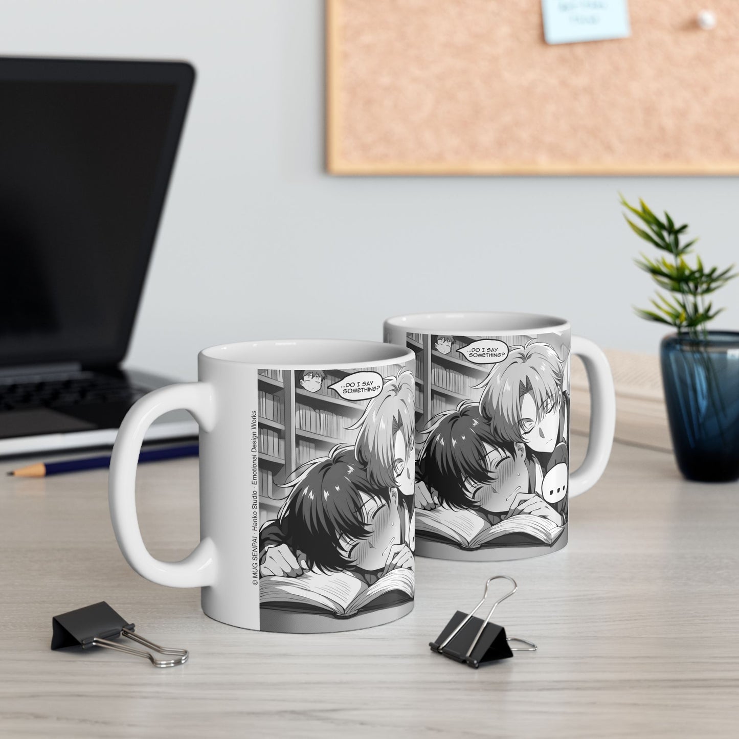 BL Anime Mug – Soft Library Scene, Sleepy Manga Boys Moment, Gentle Slow-Burn Romance Coffee Cup