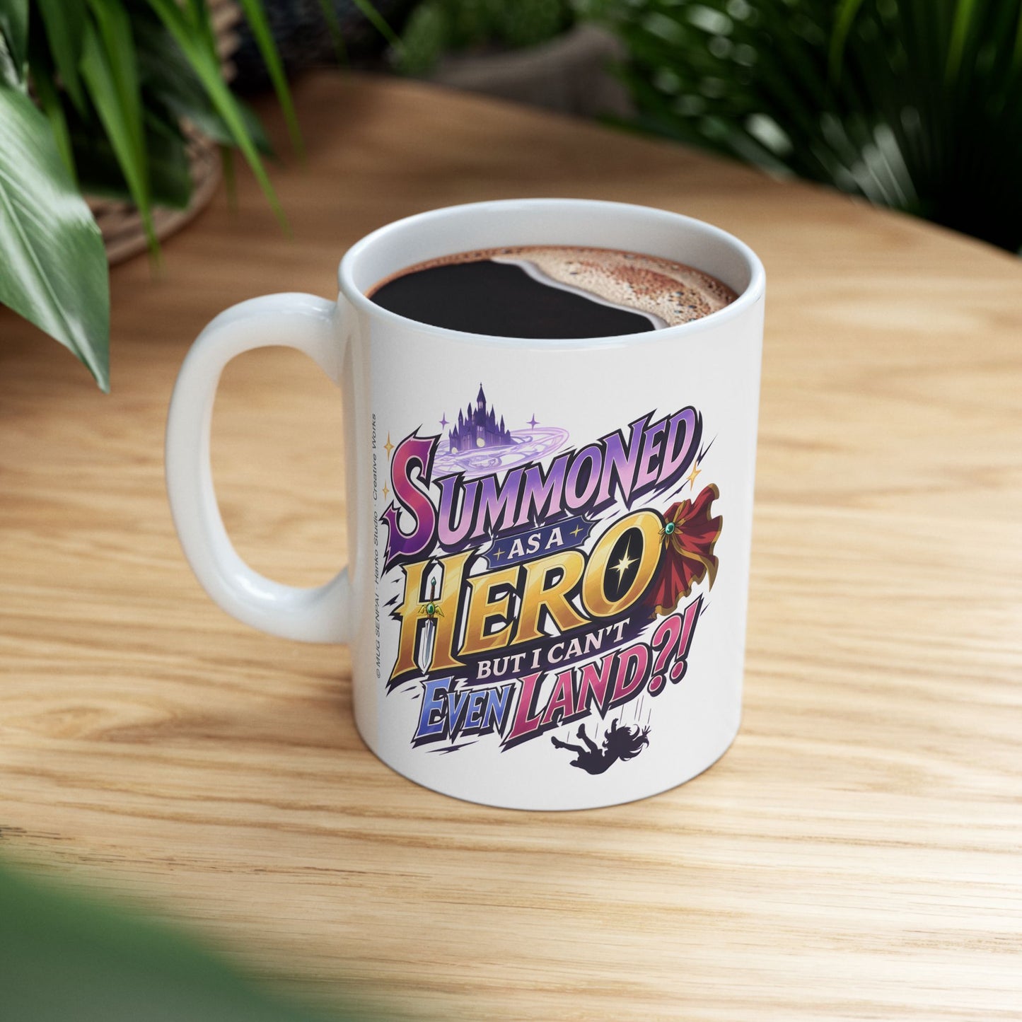 Funny Anime Mug – Summoned Hero Isekai Fail Cup, Gamer Humor Coffee Mug, Fantasy Meme Gift