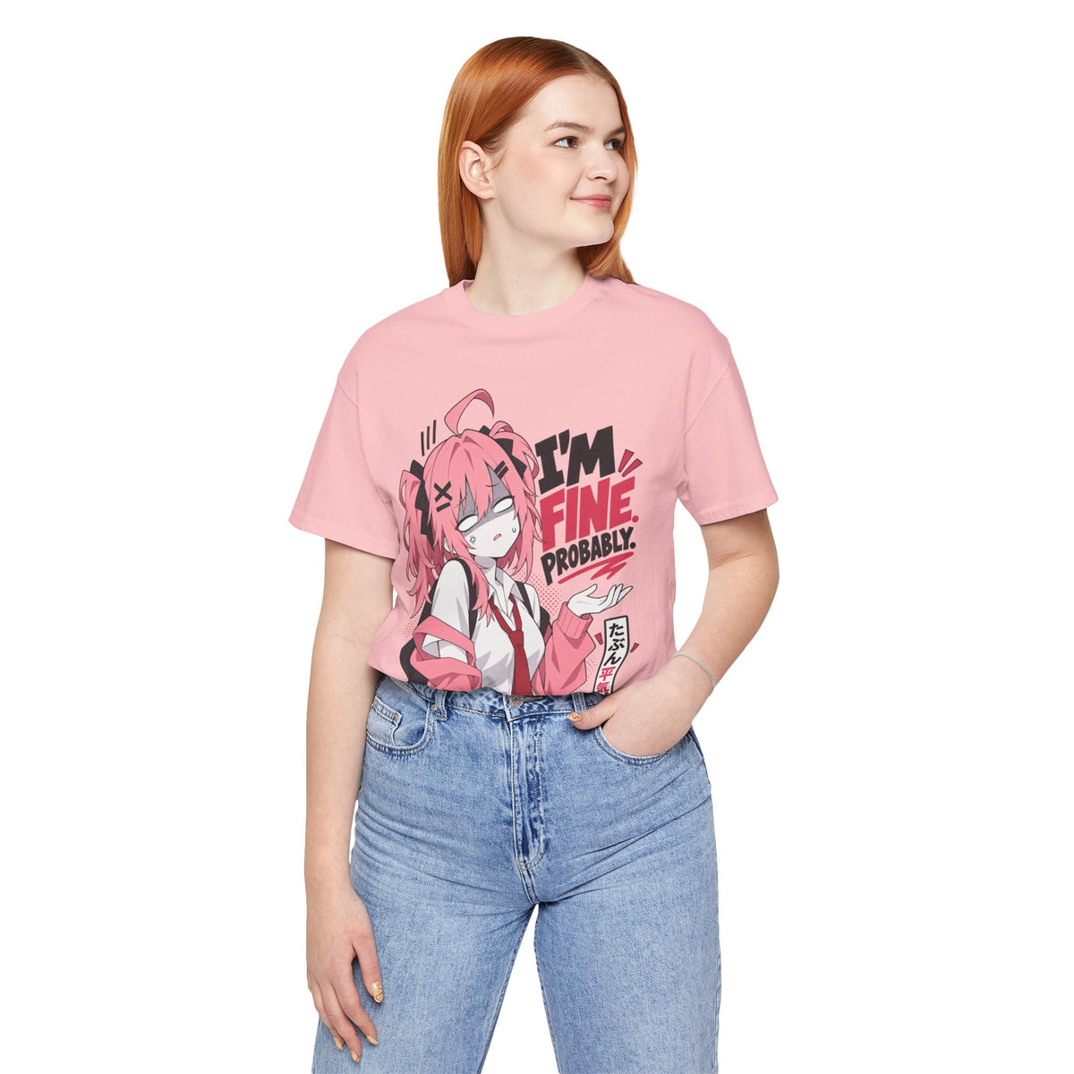 Anime Meme Shirt – I'm Fine Probably Pink Manga Tee