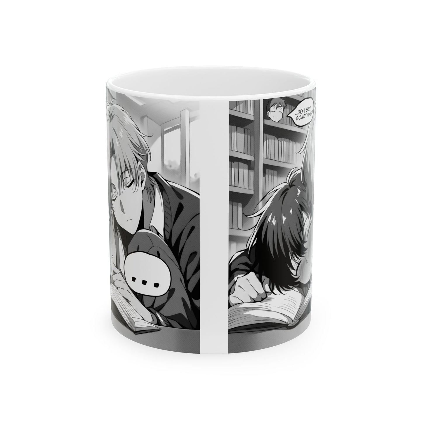 BL Anime Mug – Soft Library Scene, Sleepy Manga Boys Moment, Gentle Slow-Burn Romance Coffee Cup