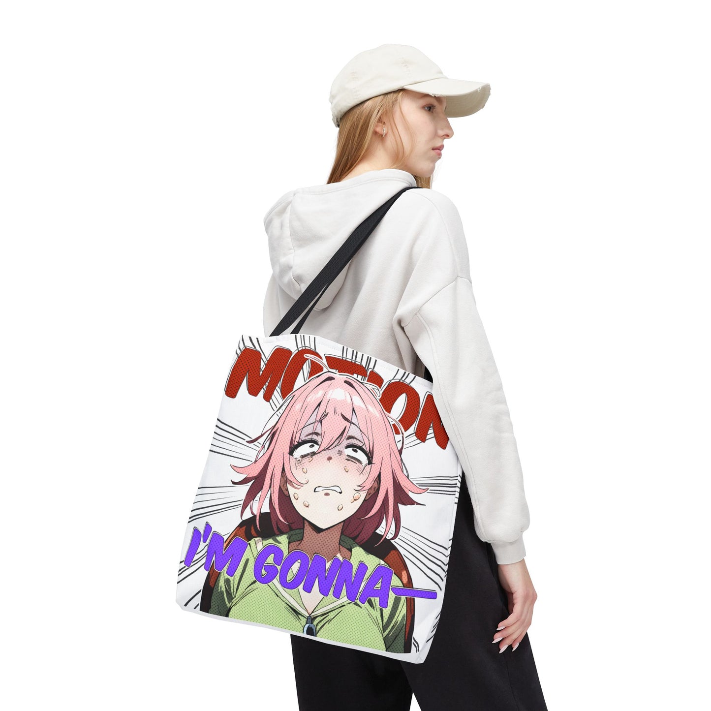 Anime Meme Tote Bag – Motion-Sick Reaction Face, Hilarious Panic Scene, Funny Otaku Humor Bag