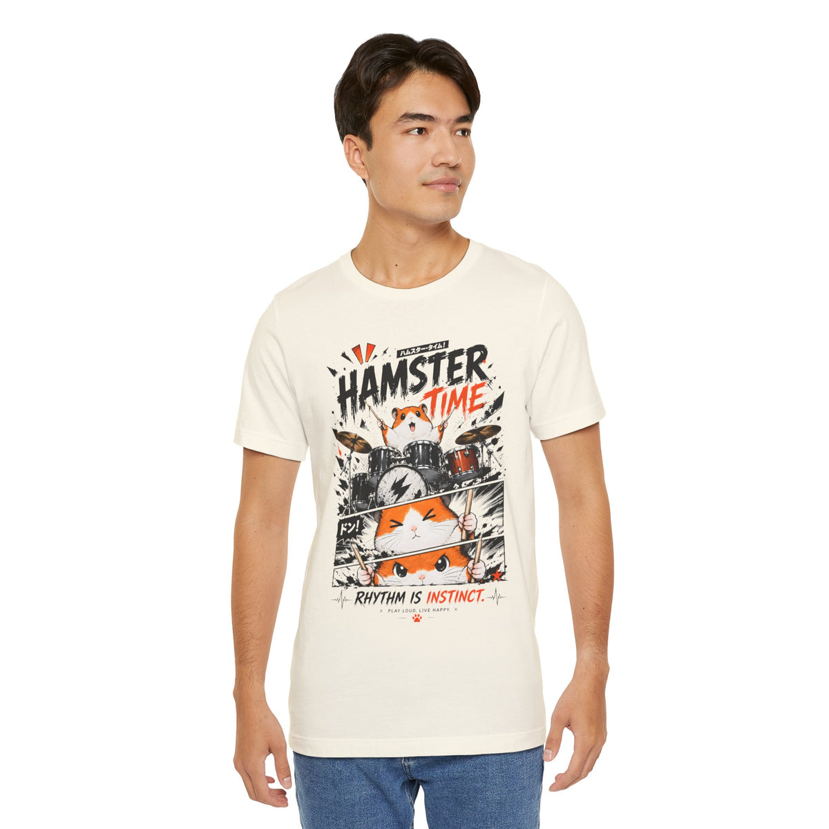 Hamster Shirt – Funny Drummer Animal Meme Graphic Tee