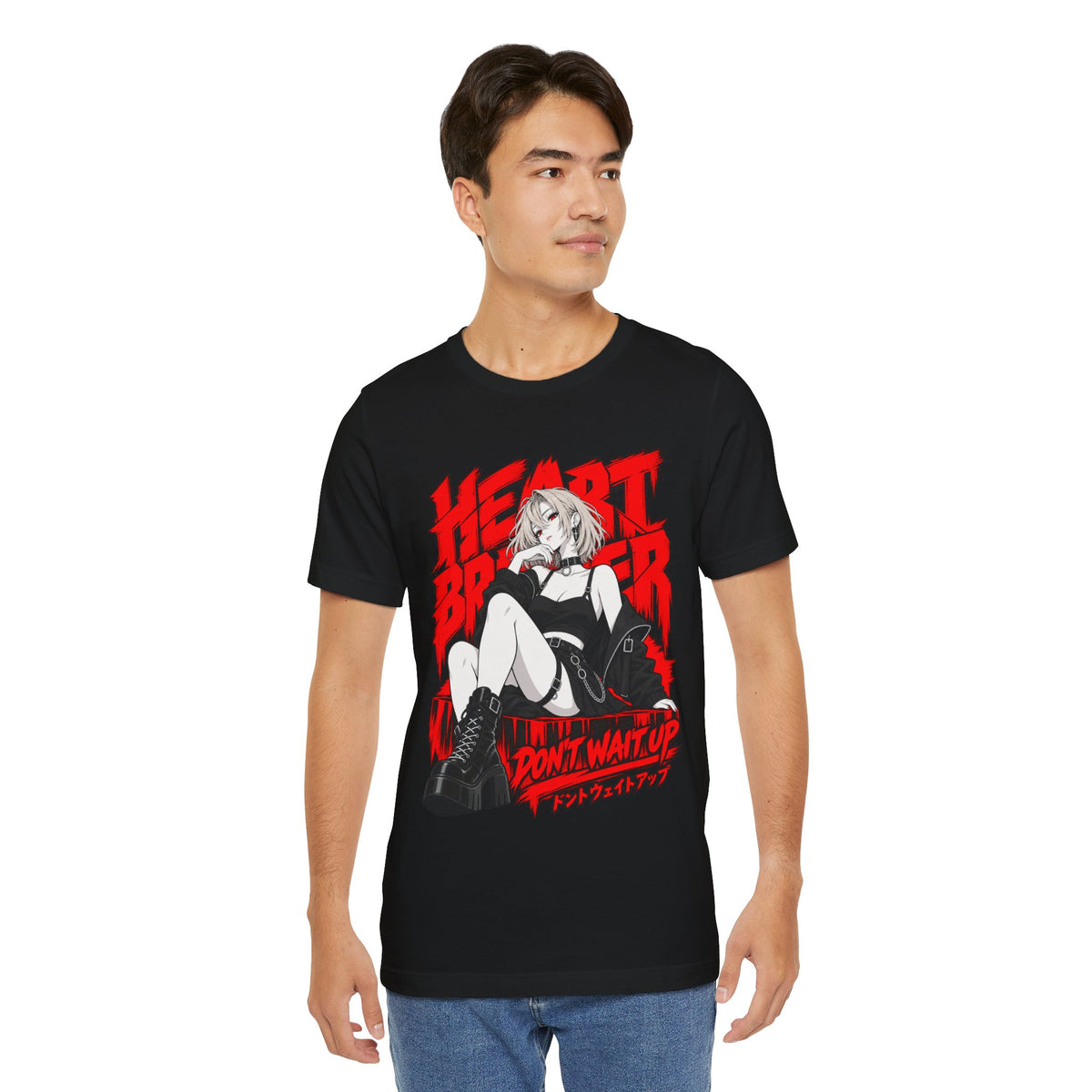 Grunge Anime Shirt – Heartbreaker Goth Girl Streetwear Tee