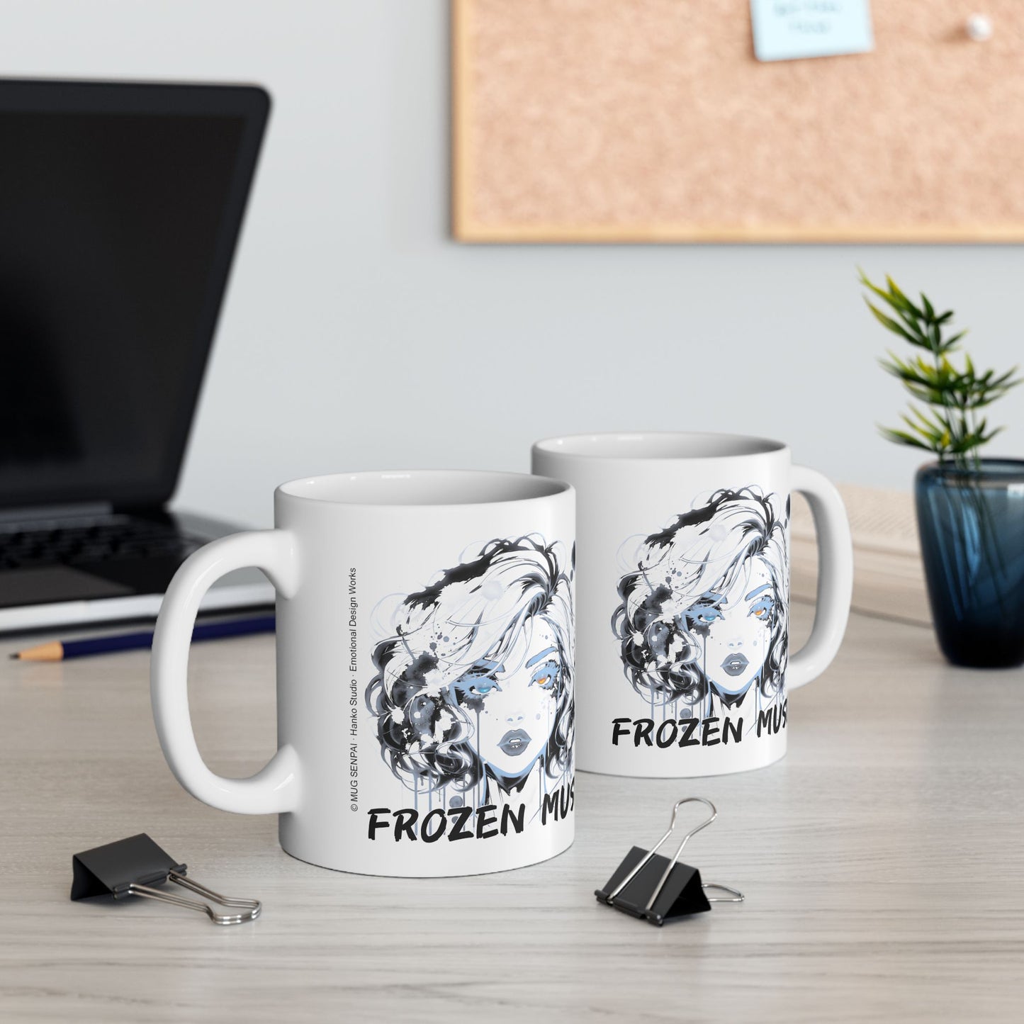 Frost Girl Mug – Frozen Muse, Cool Blue Anime Aesthetic Cup for Dreamers and Lovers of Quiet Moments