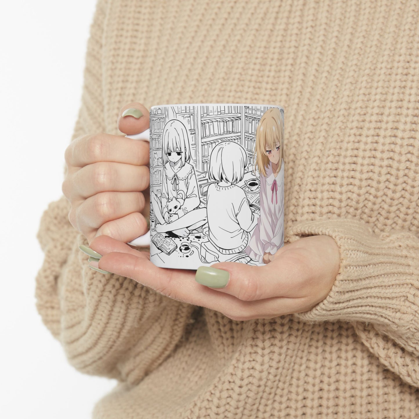 Anime Girl Mug – Cozy Introvert Life Scene, Quiet Daily Aesthetic Cup, Soft Slice of Life Anime Coffee Mug, Calm Homebody Gift