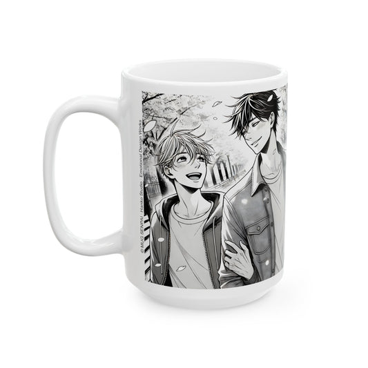 Anime Boys Love Mug – Soft BL Walk Home Scene, Gentle Manga Romance Coffee Cup for Fans of Quiet Love