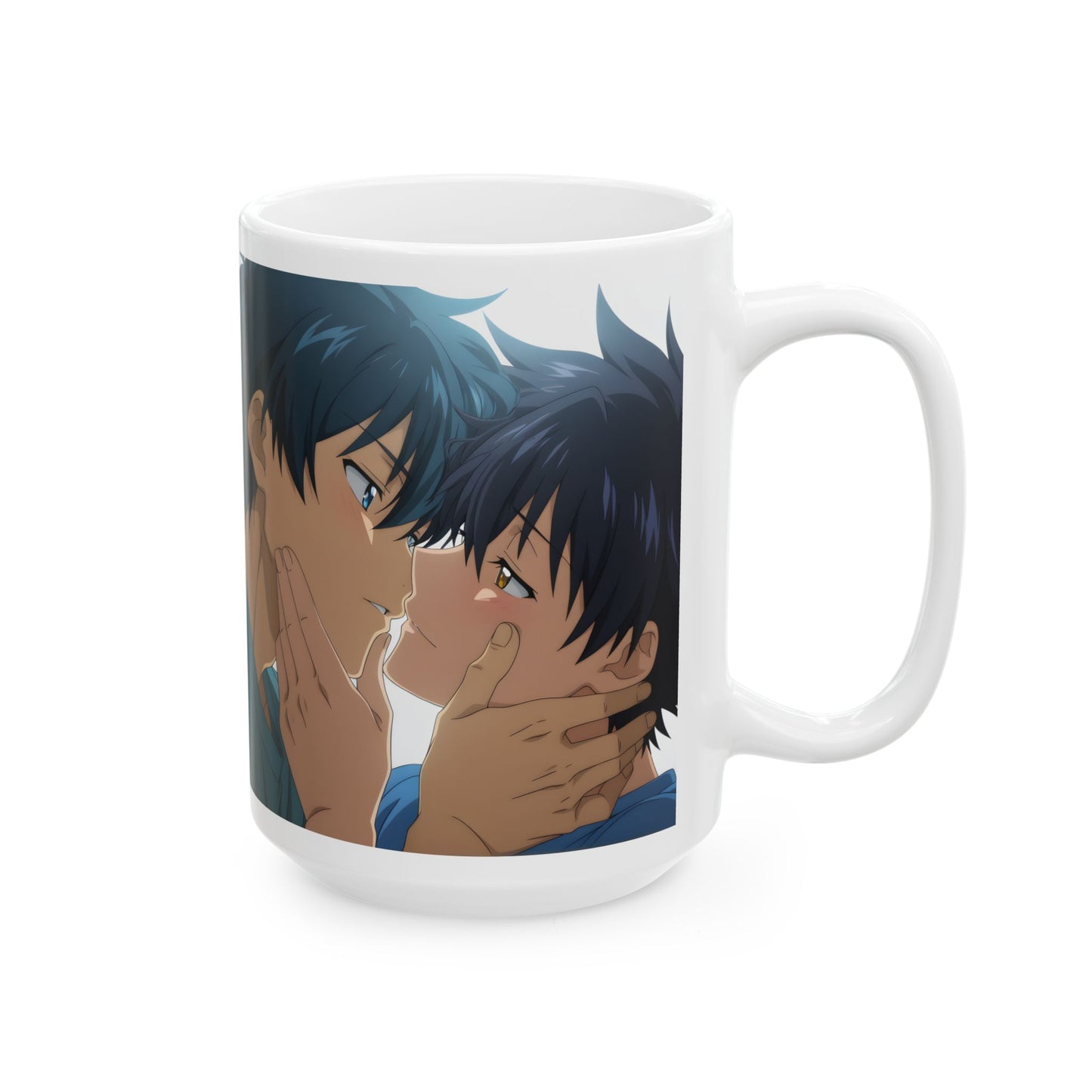 Anime Couple Mug – Soft Almost Kiss Scene, Romantic BL Anime Cup, Intimate Love Moment Coffee Mug, Slow Burn Romance Gift