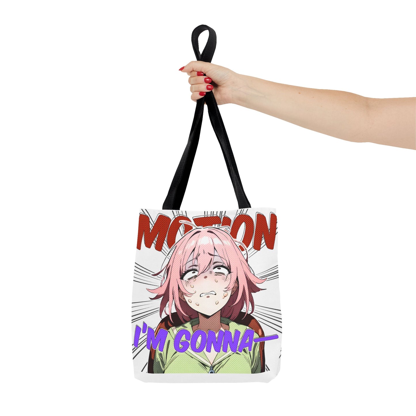 Anime Meme Tote Bag – Motion-Sick Reaction Face, Hilarious Panic Scene, Funny Otaku Humor Bag