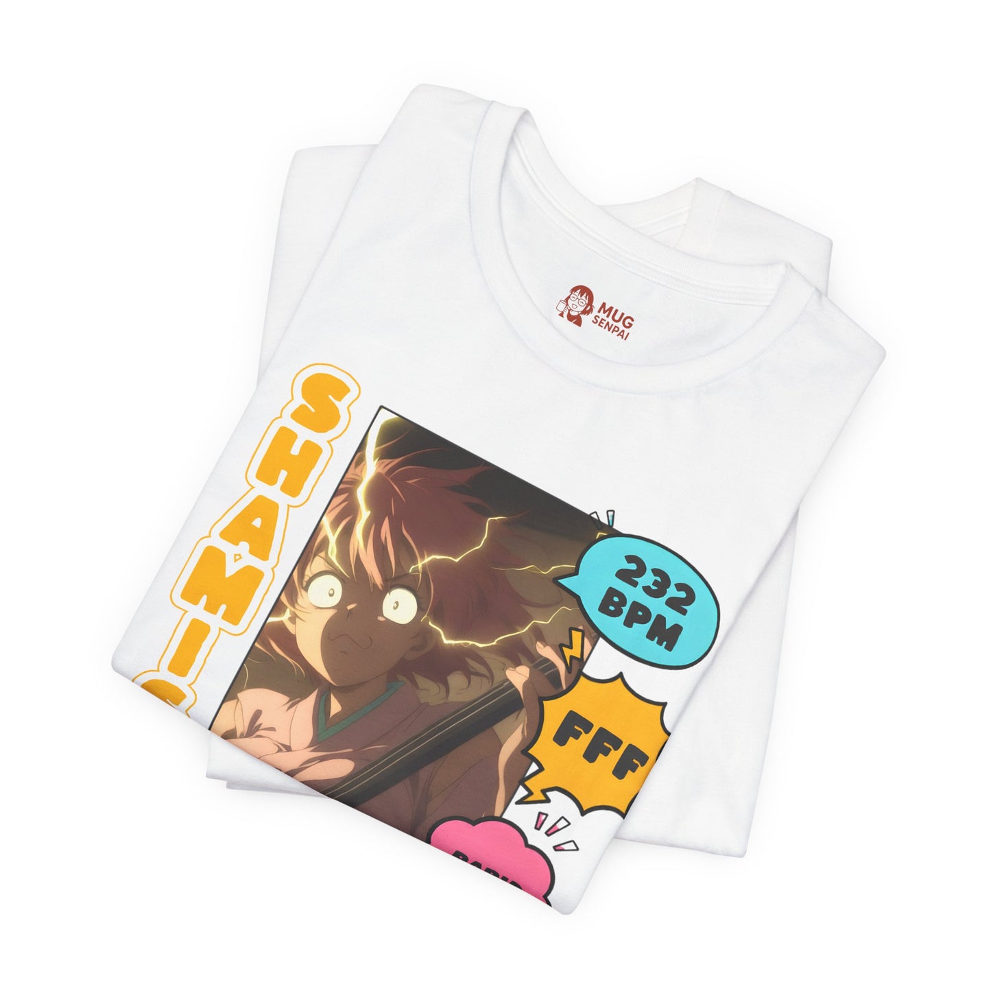 Music Anime Shirt – Japanese Music Graphic Tee, Shamisen Player Shirt, Anime Musician Gift, Traditional Instrument T-Shirt