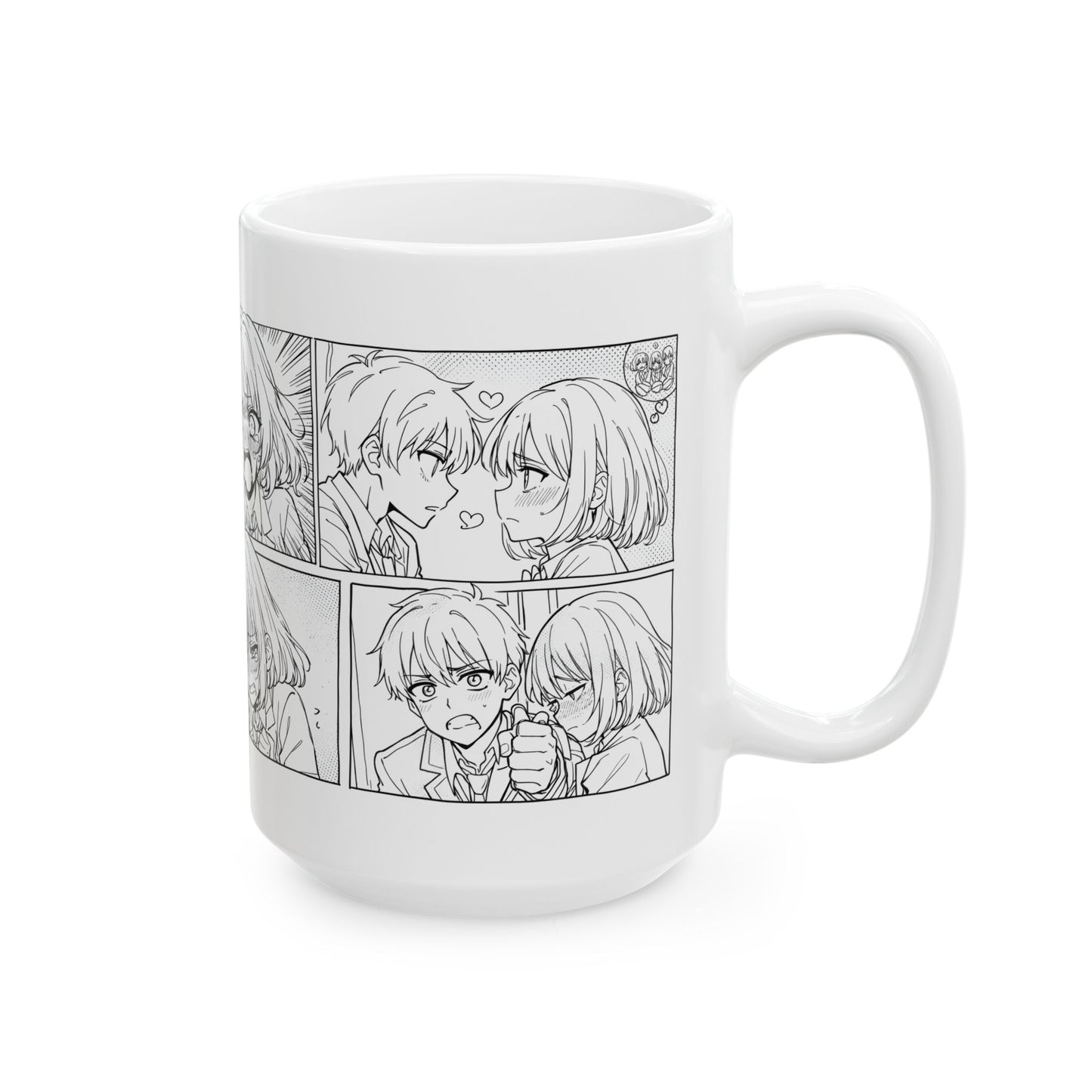 Manga Anime Mug – Emotional Romance Panel Scene, Love Story Manga Coffee Cup, Soft Dramatic Anime Mug, Romantic Otaku Gift