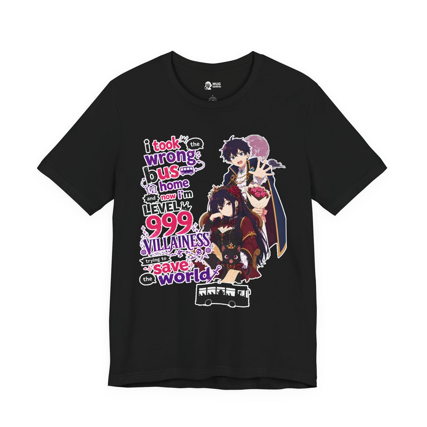 Funny Anime Shirt – I Took the Wrong Bus Graphic Tee, Anime Quote Shirt, Isekai Parody T-Shirt, Otaku Gift