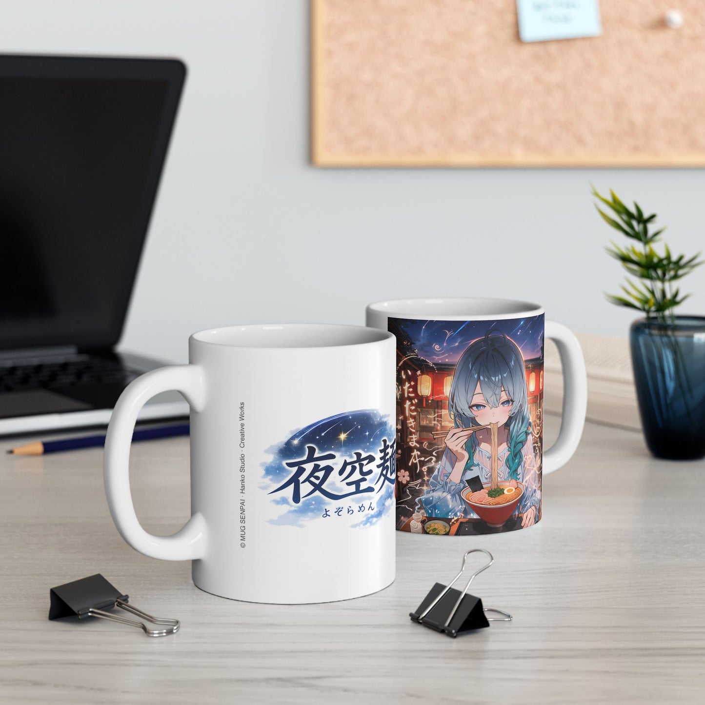 Anime Food Mug – Ramen Girl Night Scene, Cozy Japanese Street Food Aesthetic, Late Night Anime Cup for Otaku, Warm Noodle Mood Coffee Mug