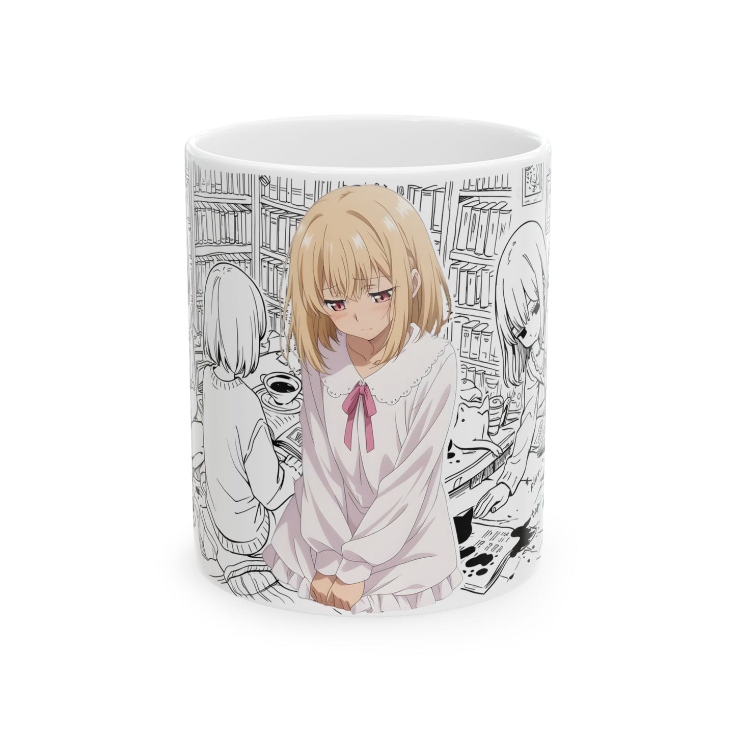 Anime Girl Mug – Cozy Introvert Life Scene, Quiet Daily Aesthetic Cup, Soft Slice of Life Anime Coffee Mug, Calm Homebody Gift