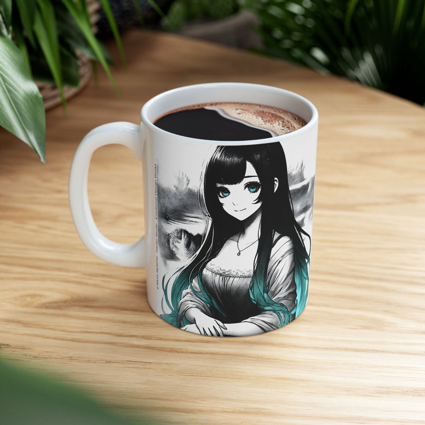 Anime Aesthetic Mug – Soft Manga Portrait, Gentle Smile Art Cup for Cozy Mornings