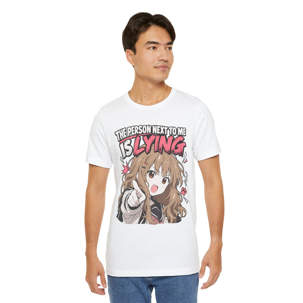 Anime Meme Shirt – The Person Next to Me Is Lying Tee