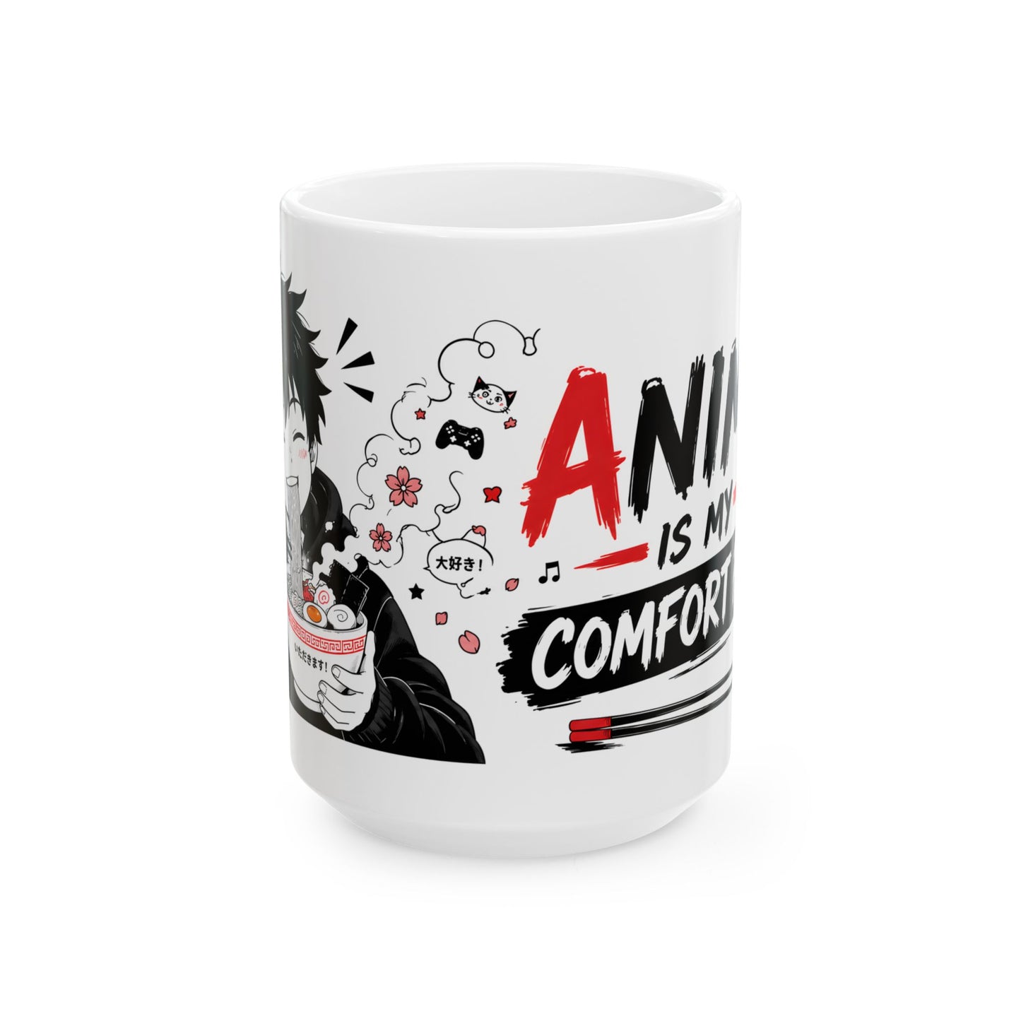 Anime Mug – Anime Is My Comfort Food Mug, Funny Manga Coffee Cup, Otaku Gift, Ramen Lover Mug, Japanese Anime Decor