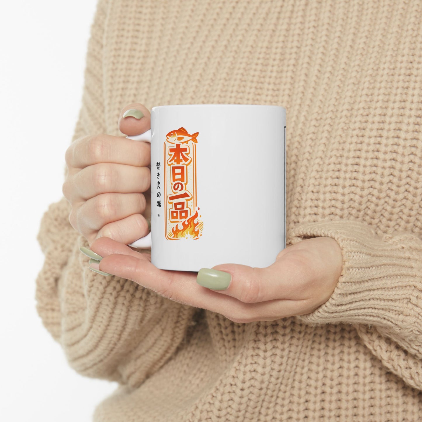 Funny Anime Mug – Camping Girl Cooking Fish Scene, Chaotic Campfire Anime Cup, Cute Cooking Disaster Mug, Weird Anime Humor Gift