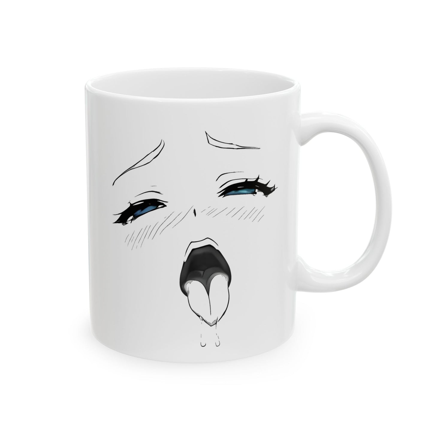 Funny Anime Mug – Overdramatic Reaction Face Cup, Chaotic Manga Expression Mug, Weird Anime Humor Coffee Mug, Meme Style Gag Gift