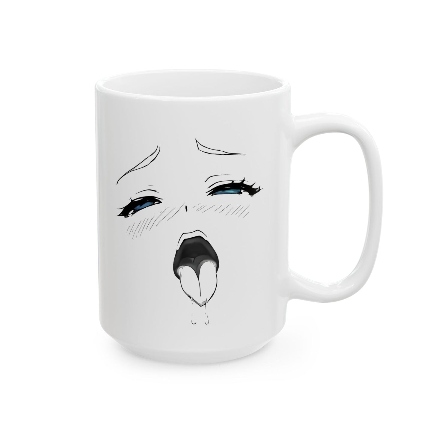 Funny Anime Mug – Overdramatic Reaction Face Cup, Chaotic Manga Expression Mug, Weird Anime Humor Coffee Mug, Meme Style Gag Gift