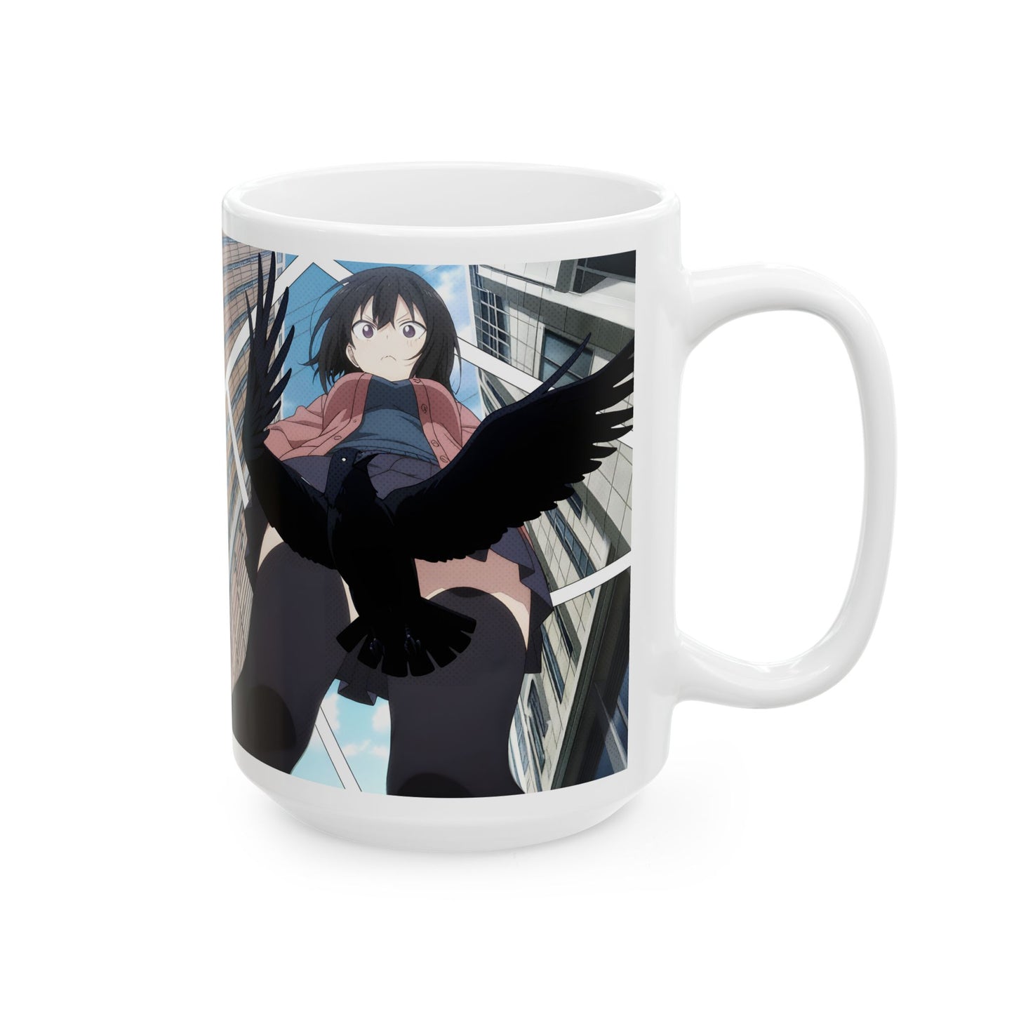 Anime Funny Mug – Crow Block Parody Scene, Hilarious Low-Angle Comedy Moment, Meme-Style Anime Cup