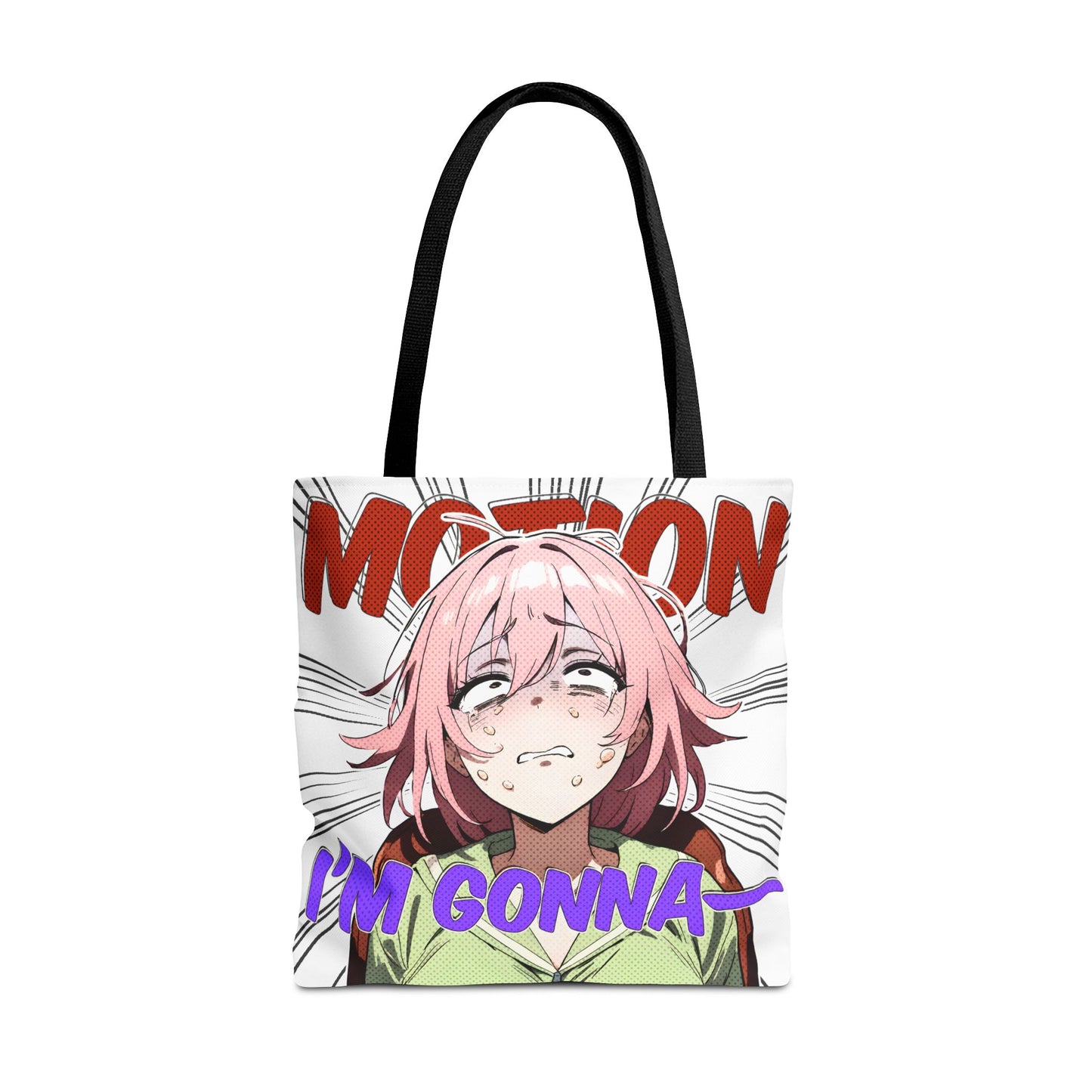 Anime Meme Tote Bag – Motion-Sick Reaction Face, Hilarious Panic Scene, Funny Otaku Humor Bag