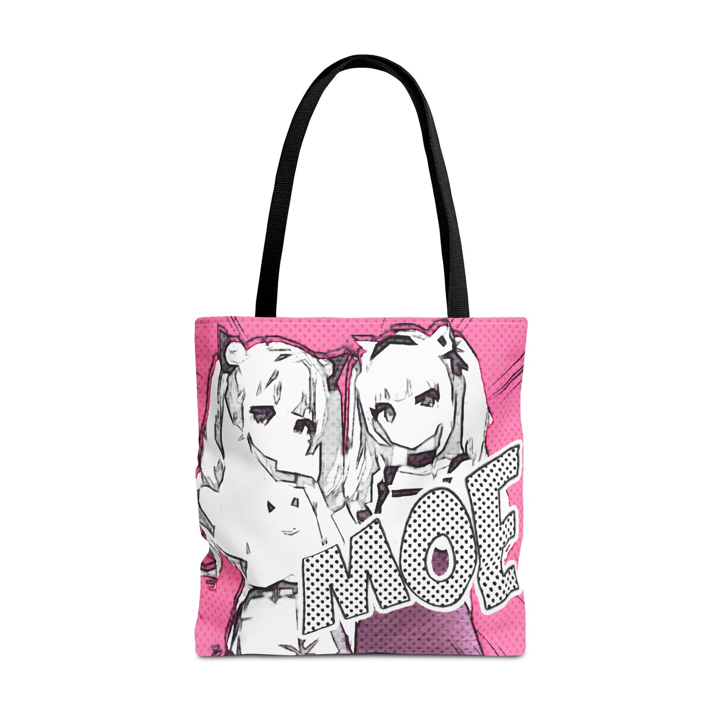 Anime Tote Bag – Pink Pop-Manga MOE Girls, Cute Manga Art Aesthetic Bag