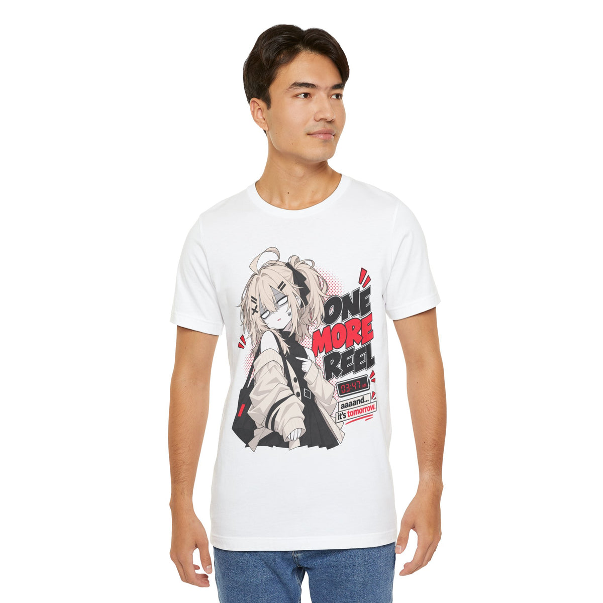 Anime Meme Tee – One More Reel Late Night Scrolling Shirt