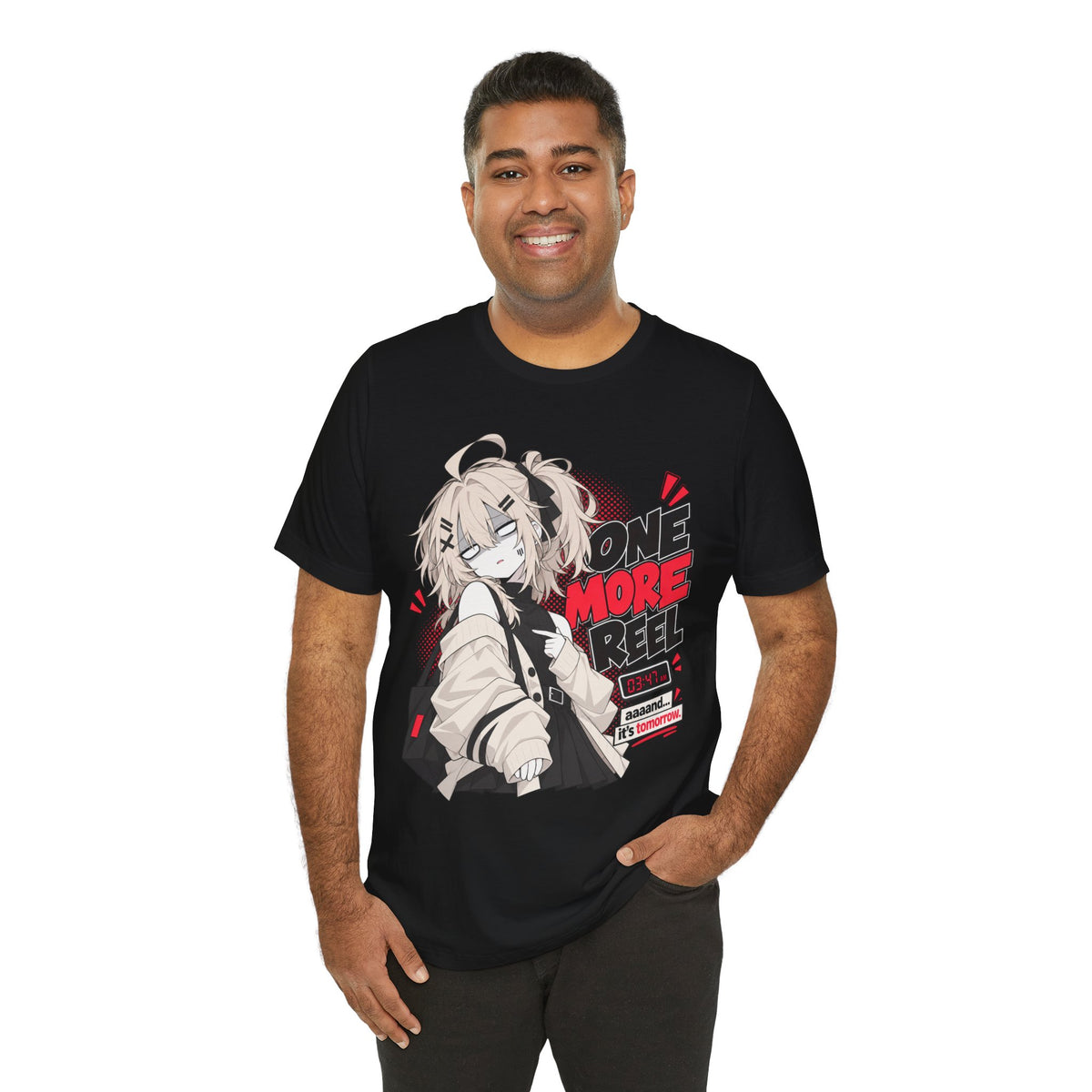 Anime Meme Tee – One More Reel Late Night Scrolling Shirt