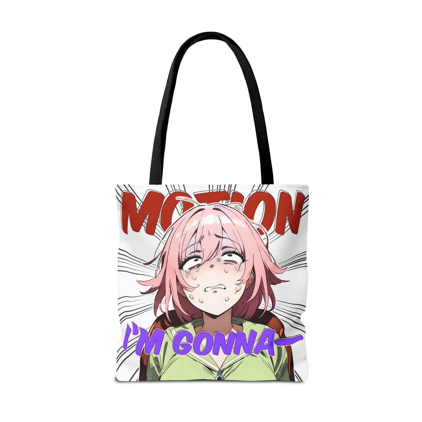 Anime Meme Tote Bag – Motion-Sick Reaction Face, Hilarious Panic Scene, Funny Otaku Humor Bag