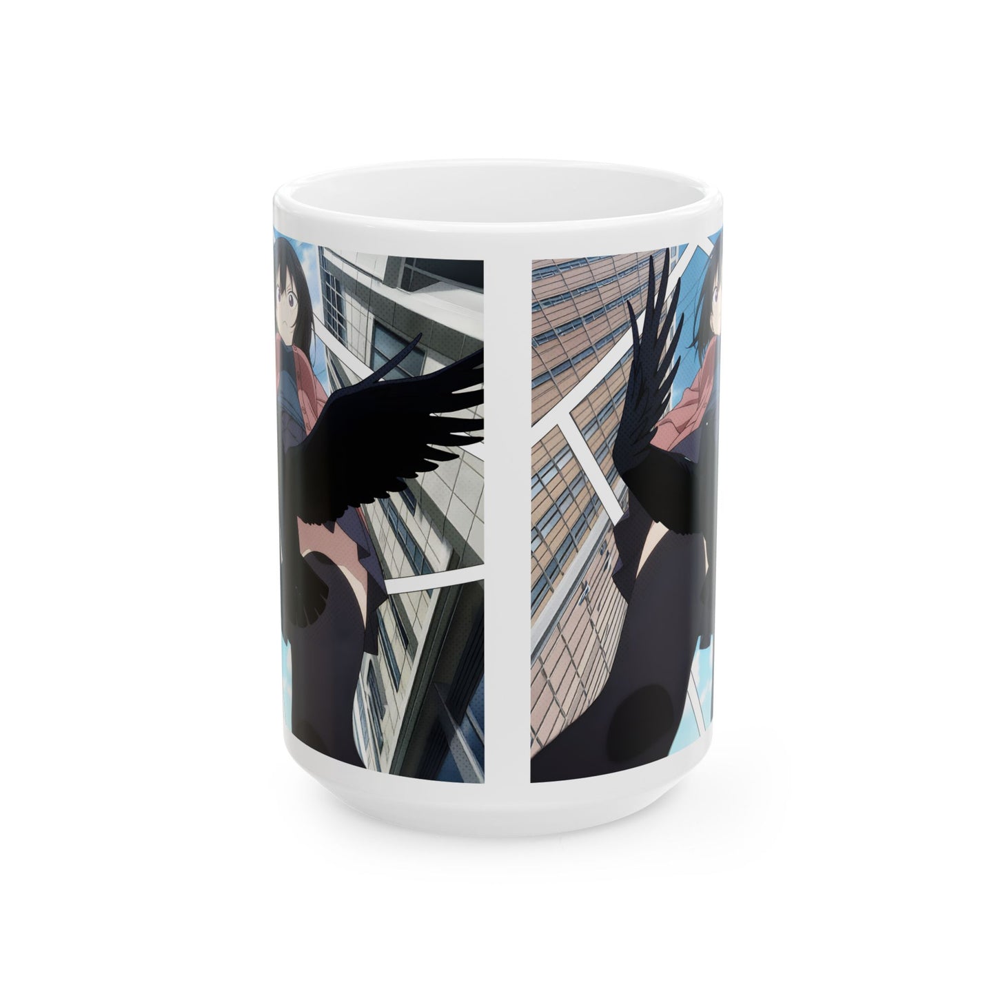Anime Funny Mug – Crow Block Parody Scene, Hilarious Low-Angle Comedy Moment, Meme-Style Anime Cup
