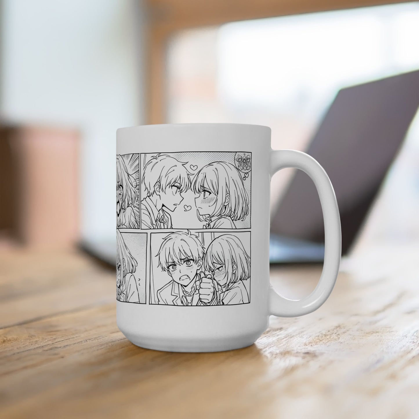 Manga Anime Mug – Emotional Romance Panel Scene, Love Story Manga Coffee Cup, Soft Dramatic Anime Mug, Romantic Otaku Gift