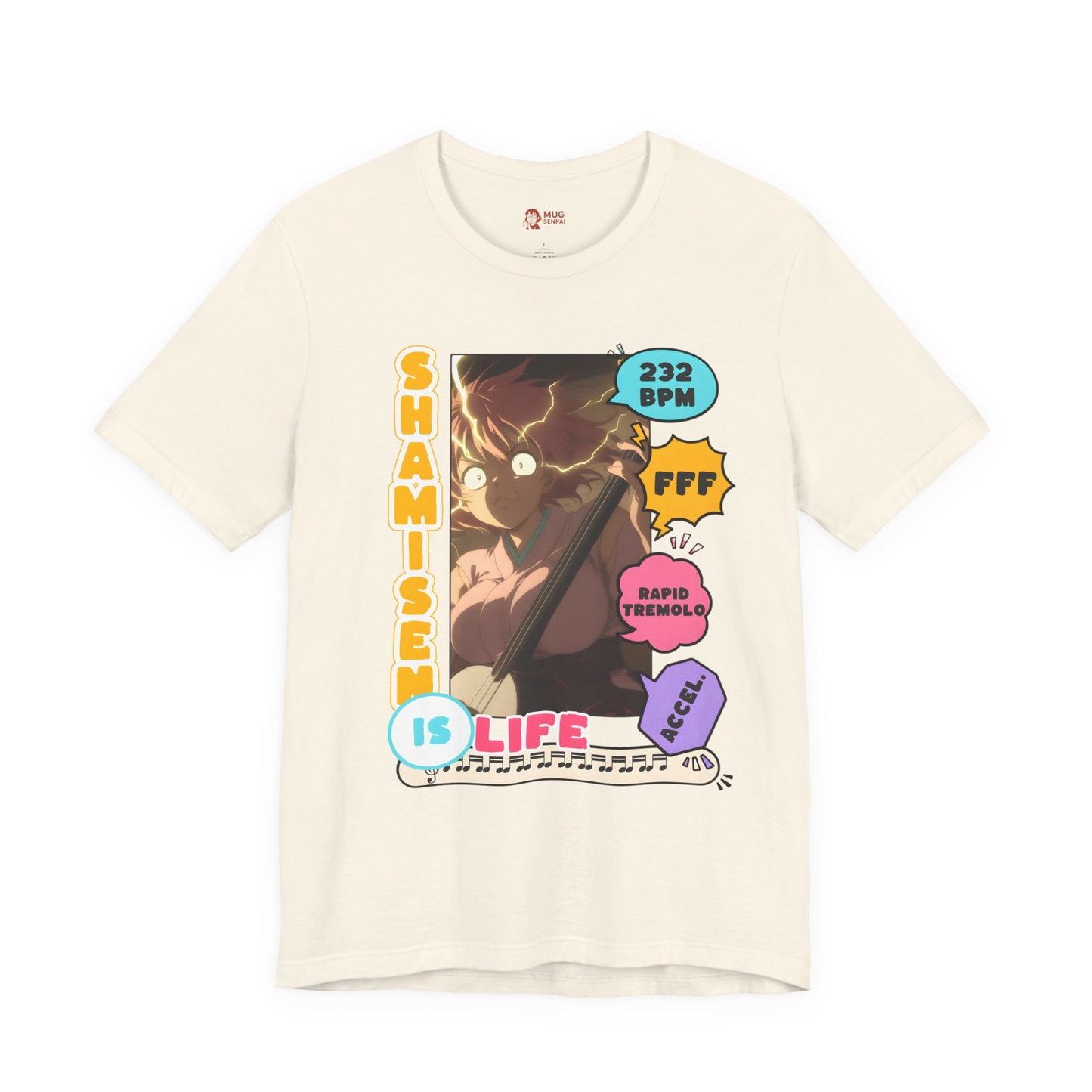 Music Anime Shirt – Japanese Music Graphic Tee, Shamisen Player Shirt, Anime Musician Gift, Traditional Instrument T-Shirt