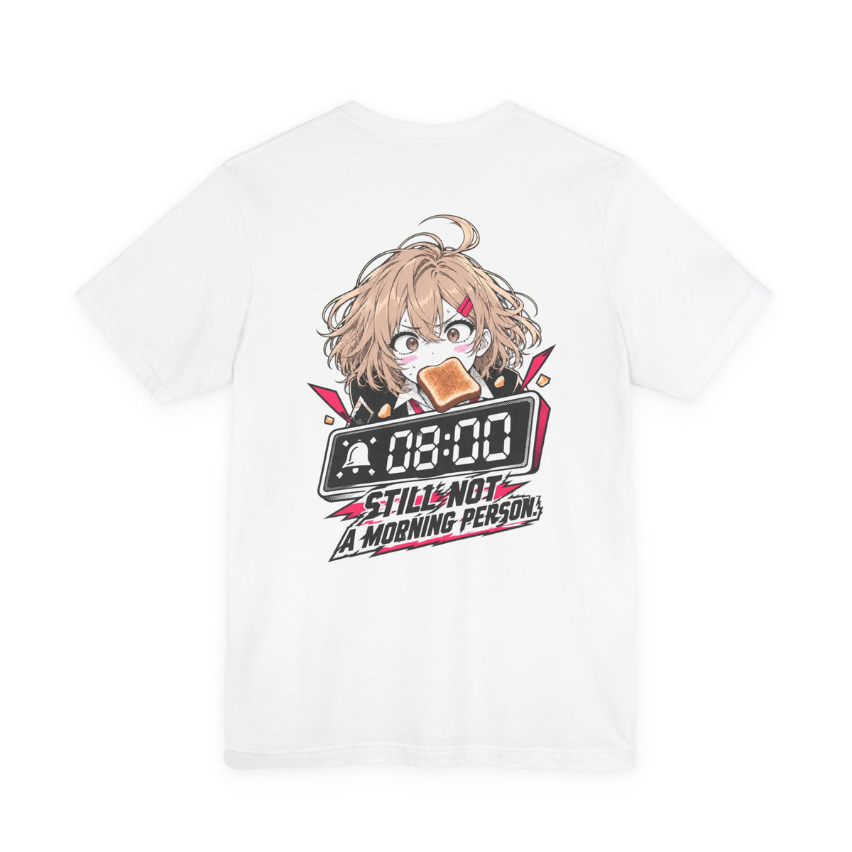 Anime Meme Shirt – Late Again School Girl & Toast Manga Graphic