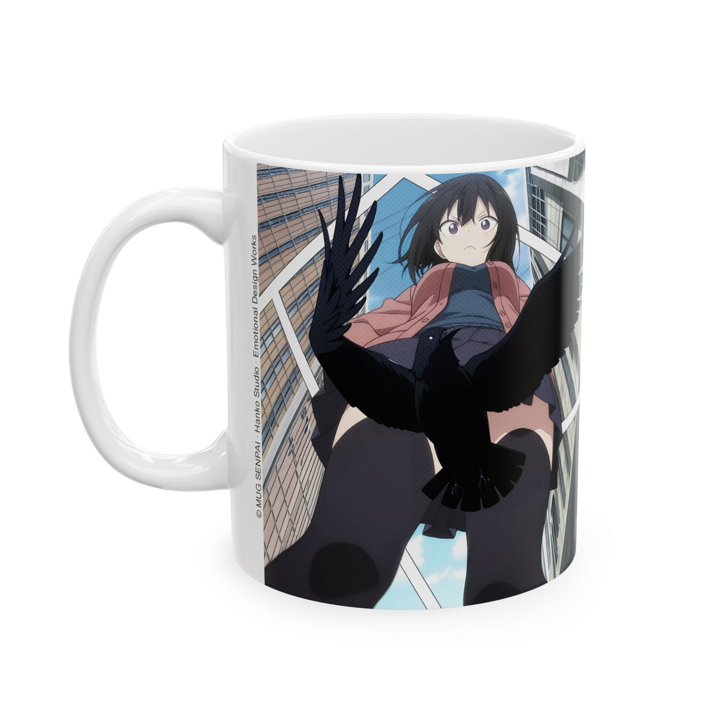 Anime Funny Mug – Crow Block Parody Scene, Hilarious Low-Angle Comedy Moment, Meme-Style Anime Cup