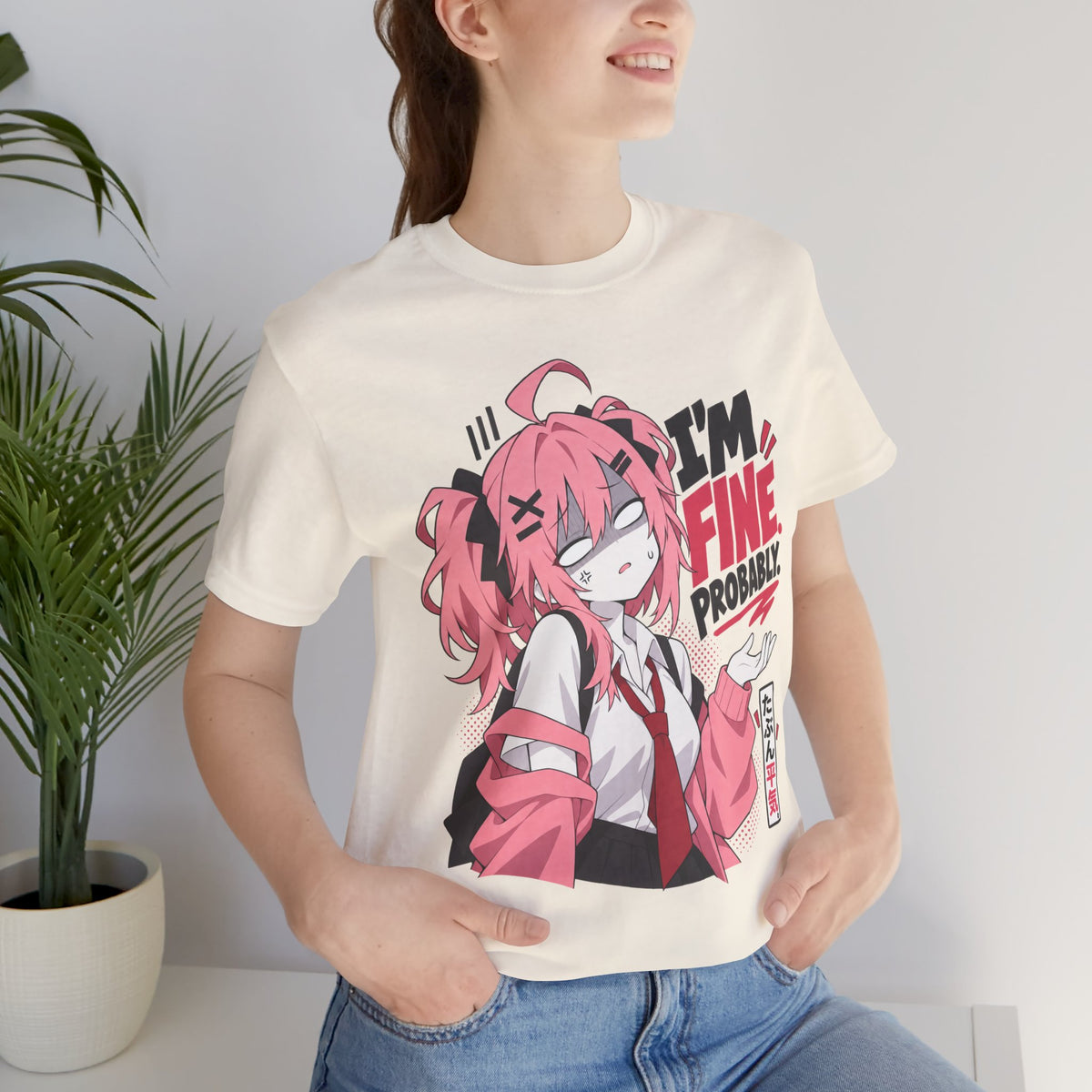 Anime Meme Shirt – I'm Fine Probably Pink Manga Tee