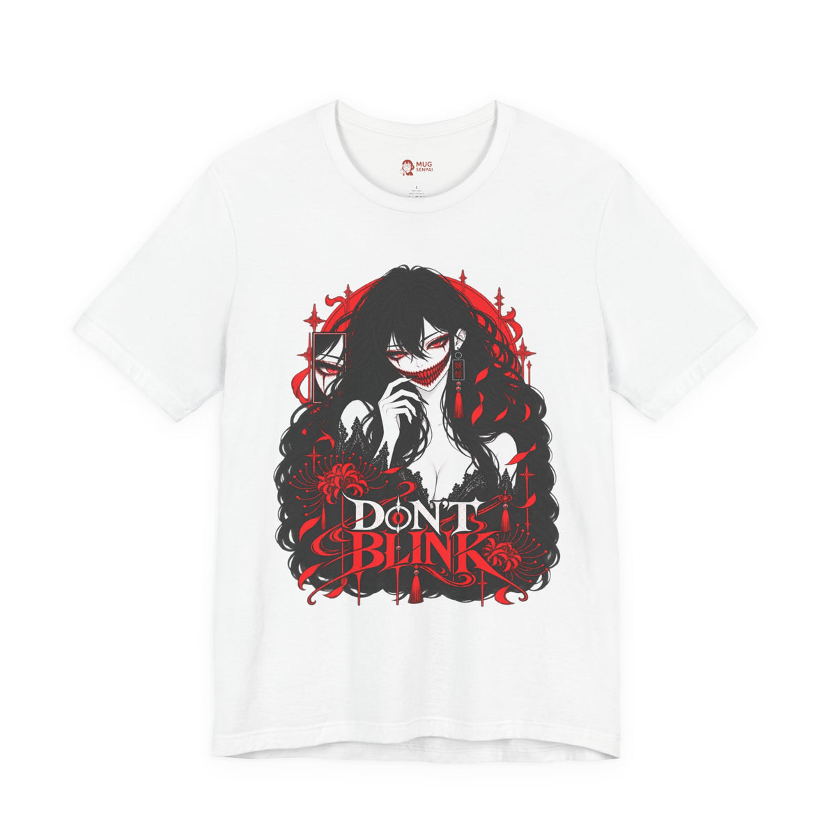 Demon Girl Shirt – Red Black Yokai Horror Manga Graphic