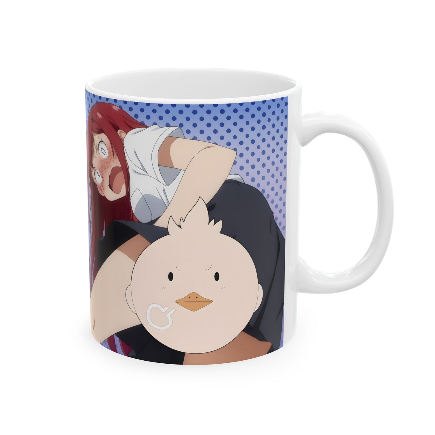 Anime Meme Mug – Blushing Panic Anime Girl Cup, Funny Ecchi Reaction Mug, Chaotic Otaku Humor Coffee Mug, Weird Anime Gag Gift