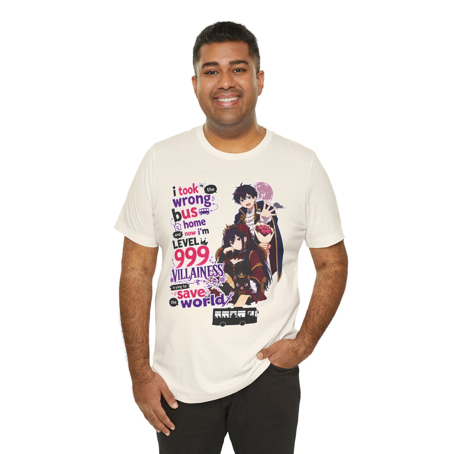 Funny Anime Shirt – I Took the Wrong Bus Graphic Tee, Anime Quote Shirt, Isekai Parody T-Shirt, Otaku Gift