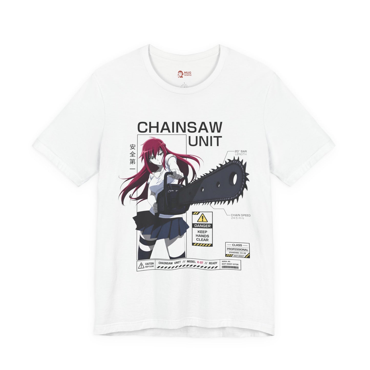 Anime Chainsaw Shirt – Manga Girl Graphic Tee, Japanese Streetwear T-Shirt, Red Hair Anime Shirt, Otaku Gift