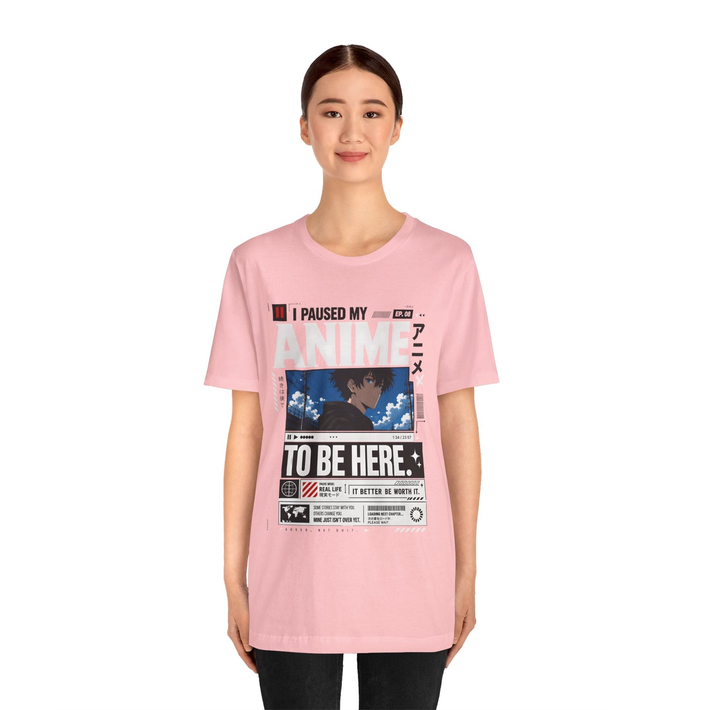 Anime Shirt – I Paused My Anime To Be Here Graphic Tee, Funny Otaku T Shirt, Anime Fan Gift, Manga Streetwear Shirt