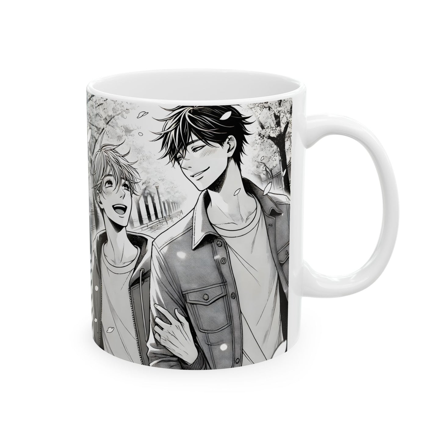 Anime Boys Love Mug – Soft BL Walk Home Scene, Gentle Manga Romance Coffee Cup for Fans of Quiet Love