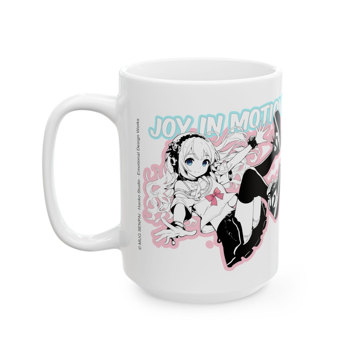 Soft Anime Girl Mug – Joy in Motion, Pastel Kawaii Otaku Gift for Fans of Bright Chaos and Sweet Energy