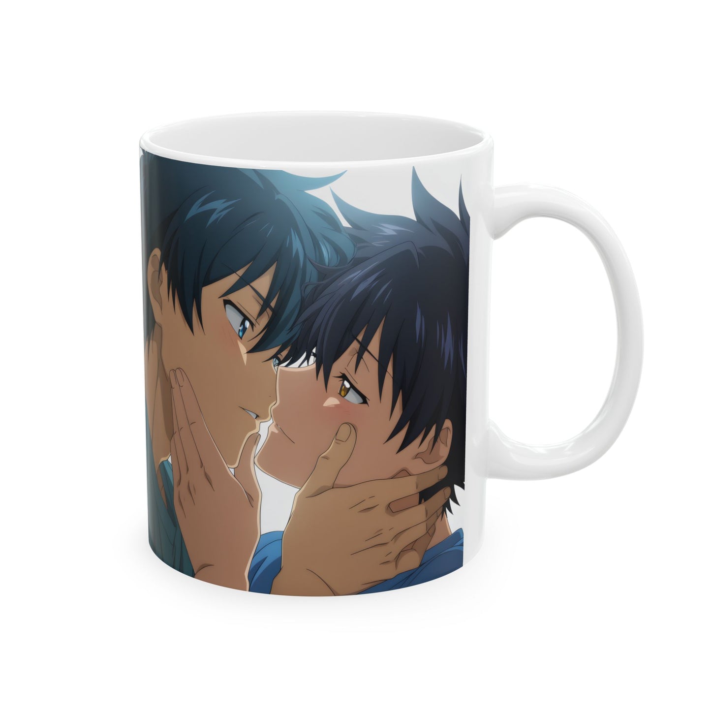Anime Couple Mug – Soft Almost Kiss Scene, Romantic BL Anime Cup, Intimate Love Moment Coffee Mug, Slow Burn Romance Gift