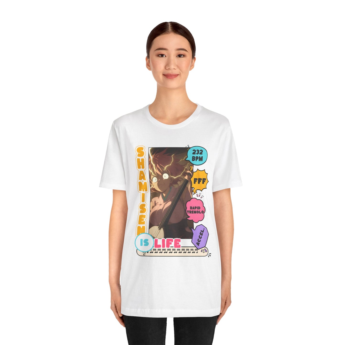 Music Anime Shirt – Japanese Music Graphic Tee, Shamisen Player Shirt, Anime Musician Gift, Traditional Instrument T-Shirt