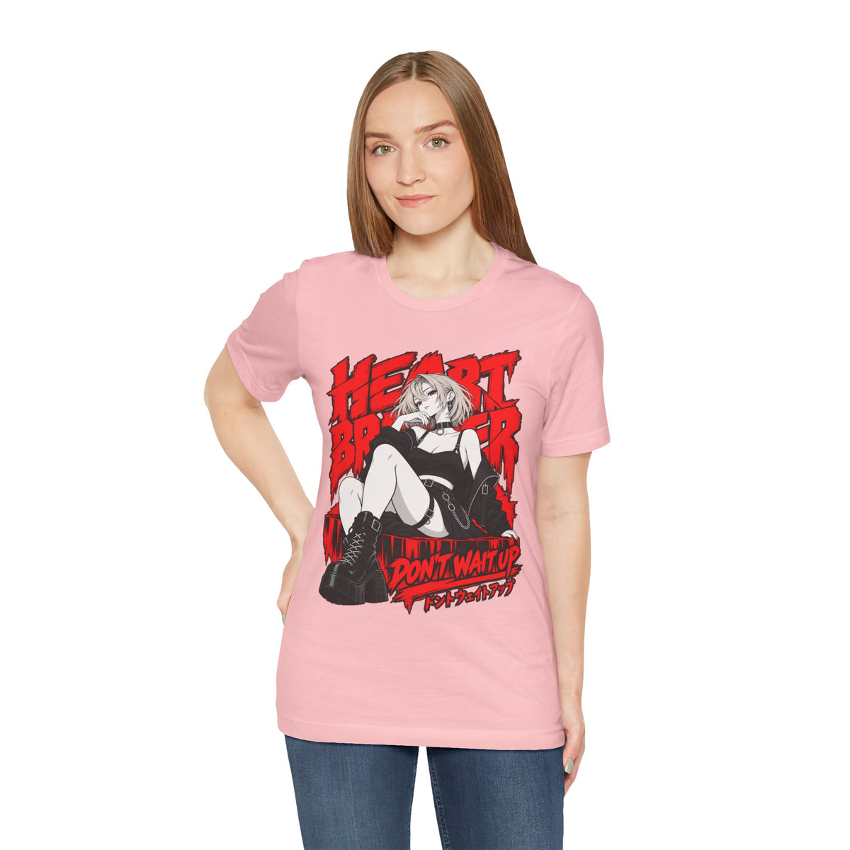 Grunge Anime Shirt – Heartbreaker Goth Girl Streetwear Tee
