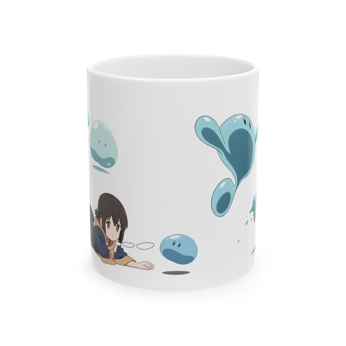 Slime Anime Girl Mug – Funny Fantasy Parody Coffee Cup, Isekai Adventure Gift for Anime Lovers