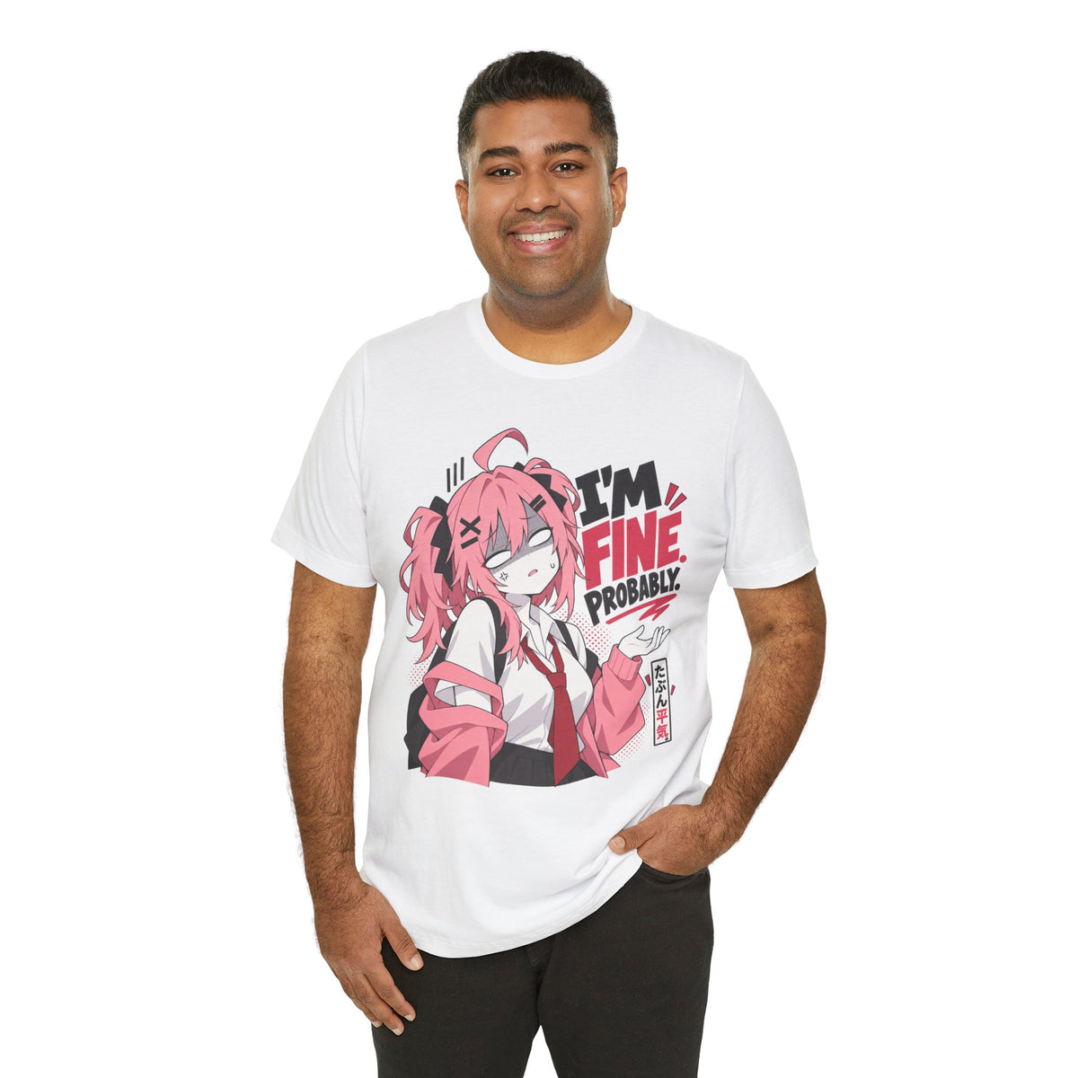 Anime Meme Shirt – I'm Fine Probably Pink Manga Tee